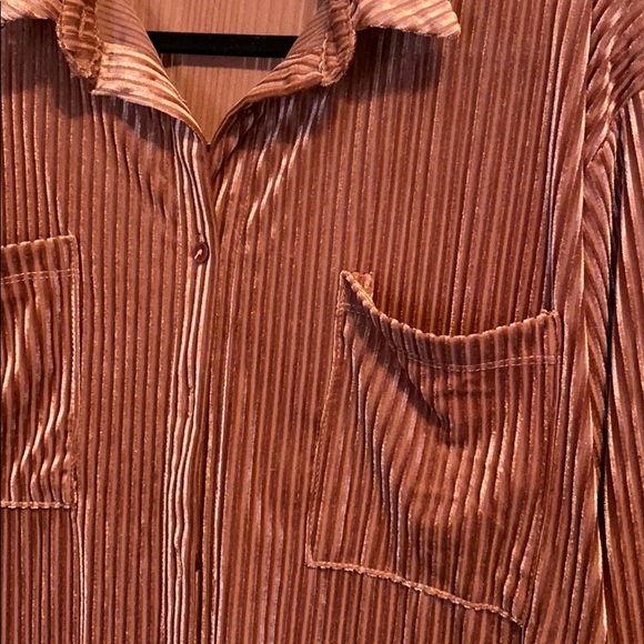 Corduroy Mauve Long Sleeve Blouse - Picture 4 of 4